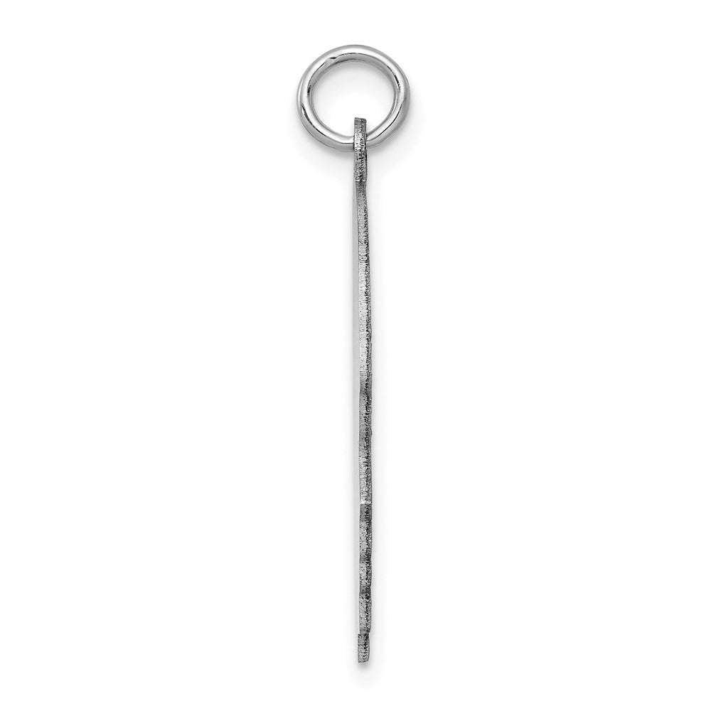 14k White Plain Large.018 Depth Facing Right Engravable Boy Charm
