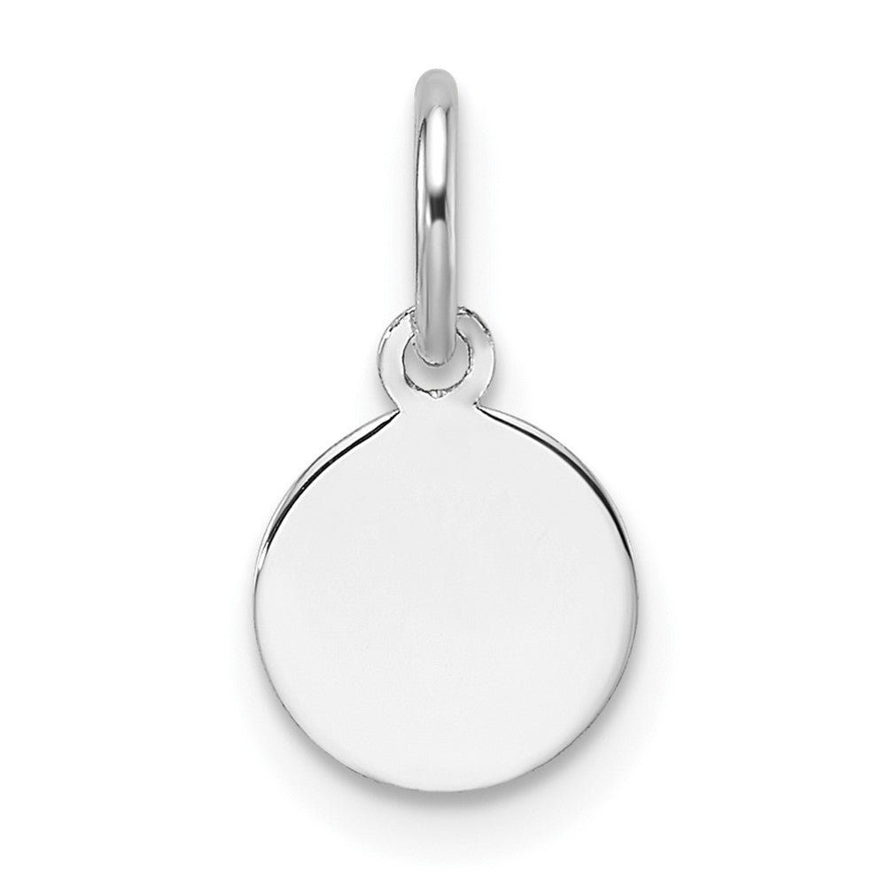 14k White Gold Plain .018 Gauge Round Engravable Disc Charm