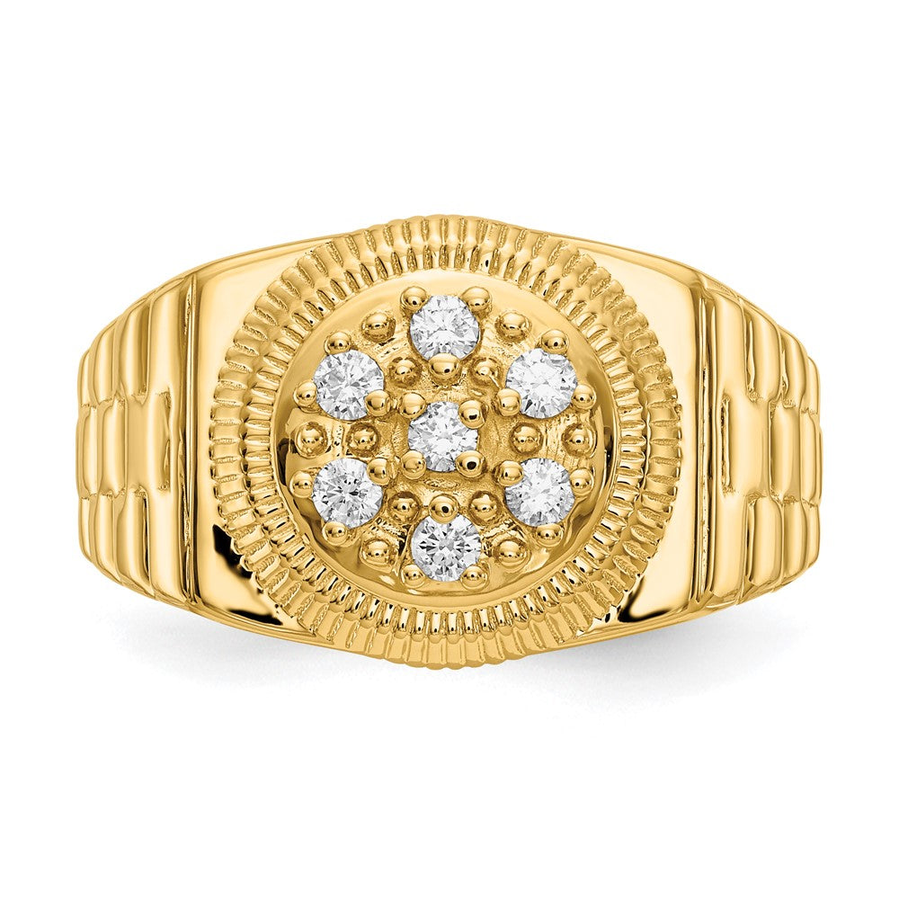 14k AAA Diamond men's ring
