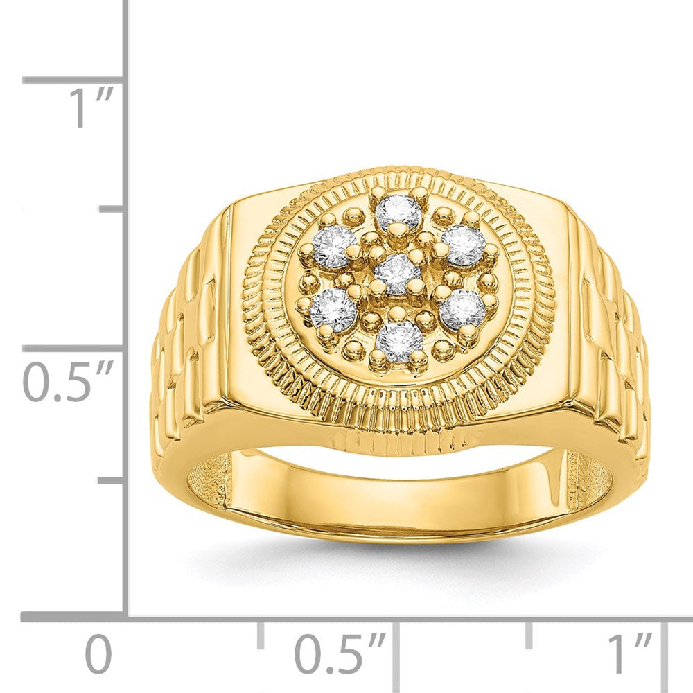 14k AAA Diamond men's ring