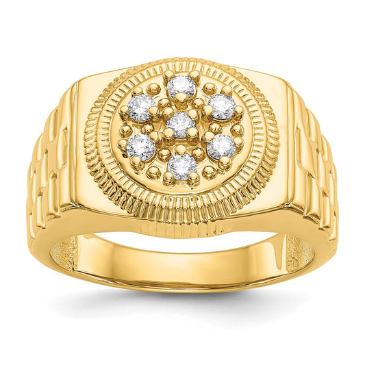 14k AAA Diamond men's ring