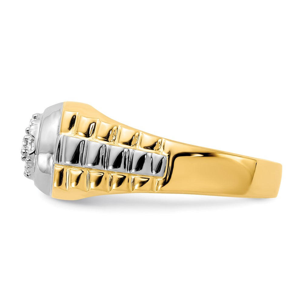 14k Two-tone AA Diamond men's ring