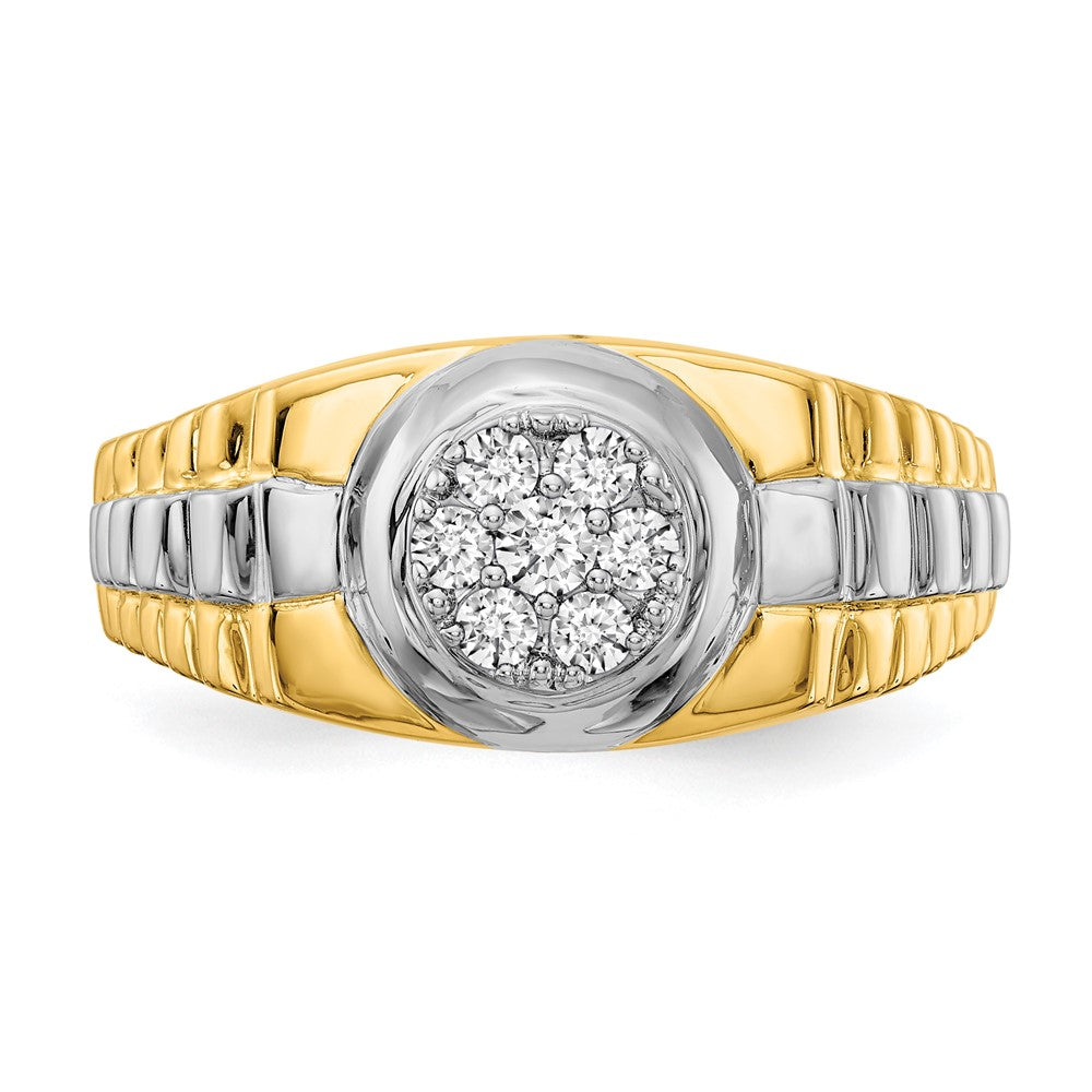 14k Two-tone AA Diamond men's ring