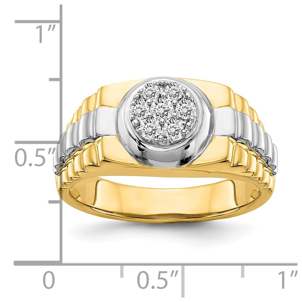 14k Two-tone AA Diamond men's ring