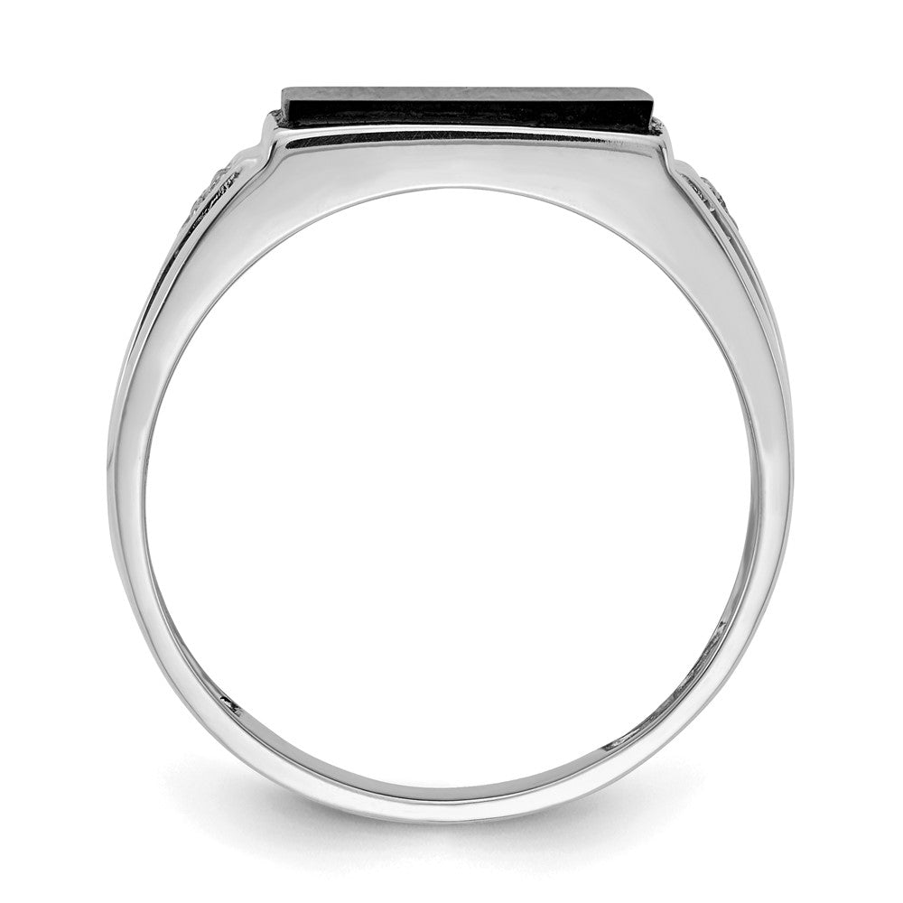 14k White Gold AAA Diamond men's ring