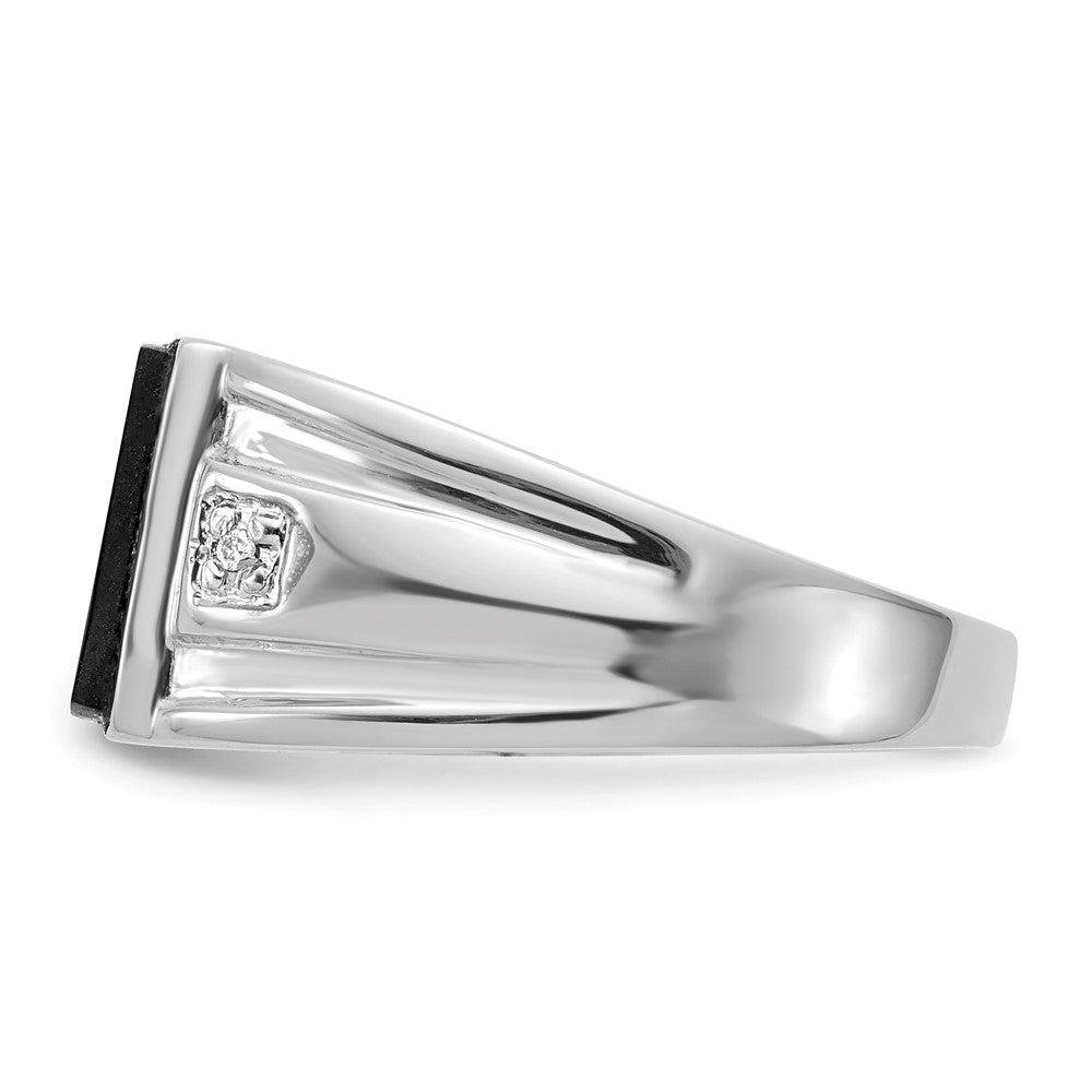 14k White Gold A Diamond men's ring