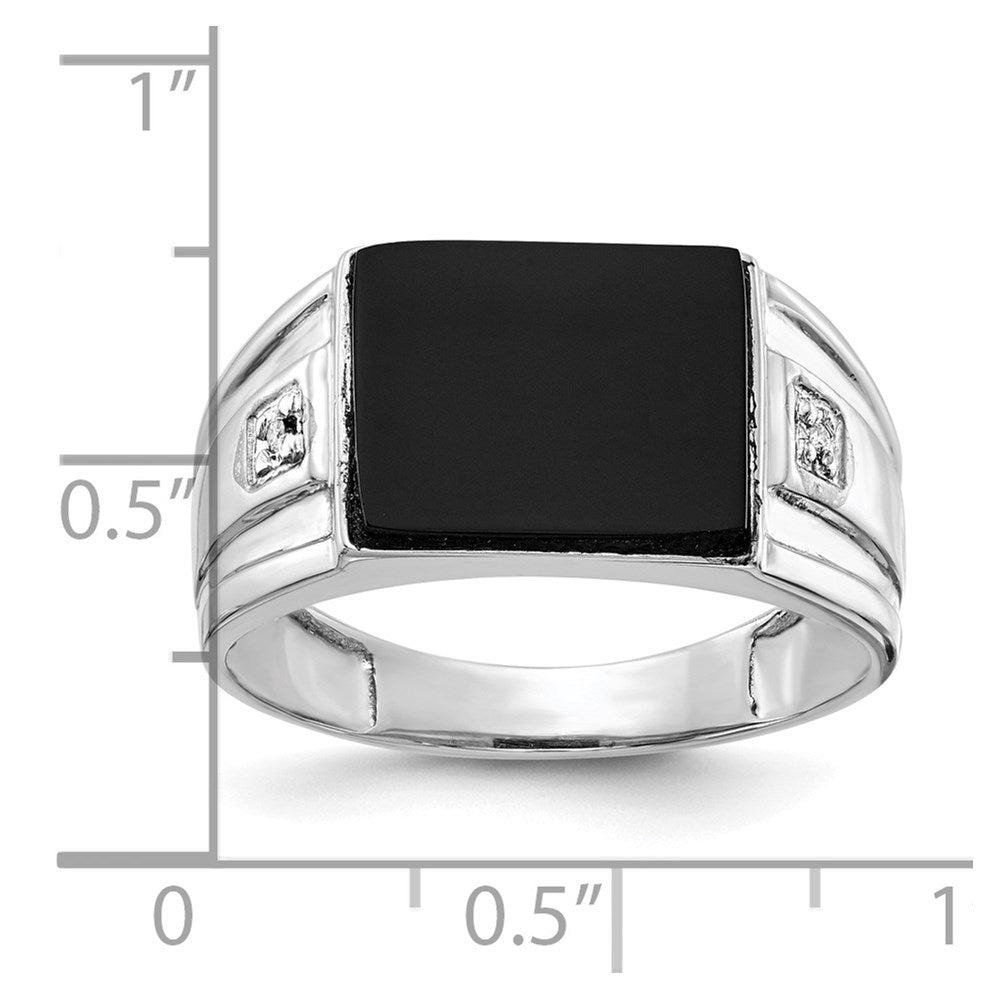 14k White Gold AA Diamond men's ring