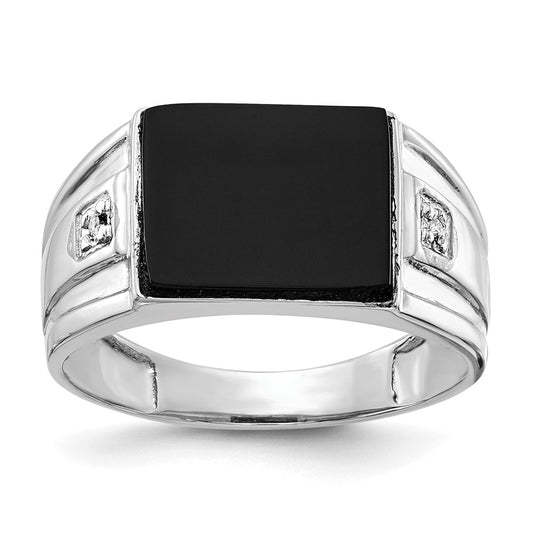 14k White Gold AAA Diamond men's ring