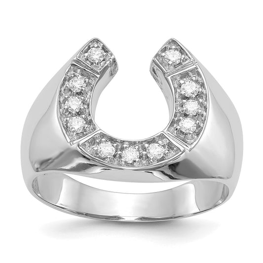 14k White Gold AA Diamond men's ring