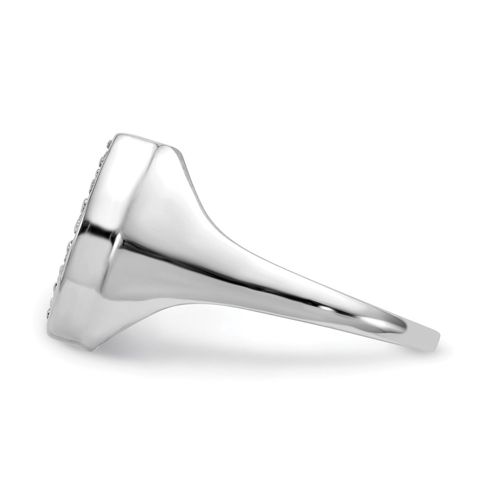 14k White Gold A Diamond men's ring