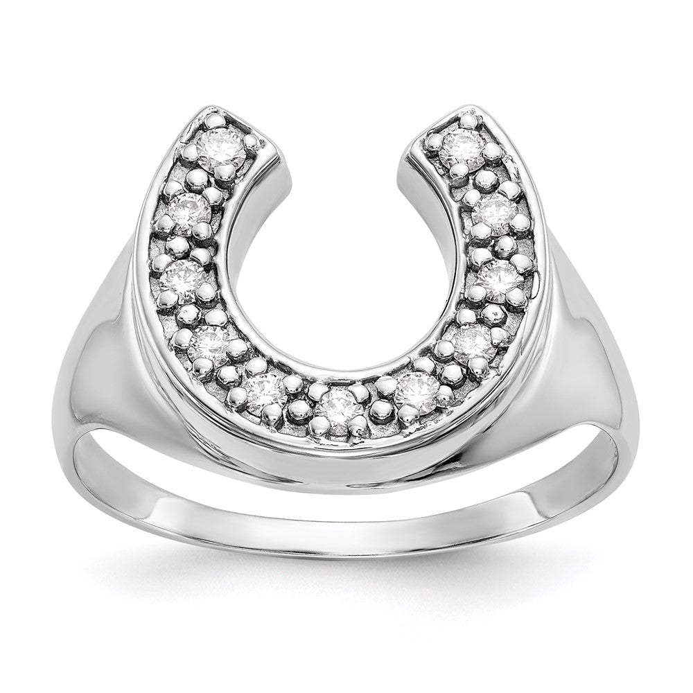 14k White Gold A Diamond men's ring
