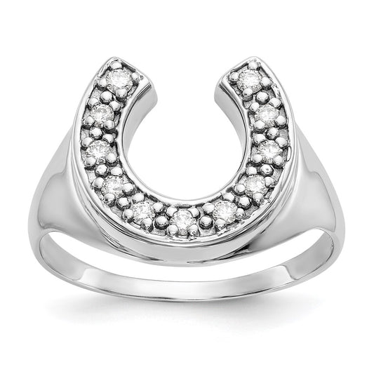 14k White Gold AAA Diamond men's ring