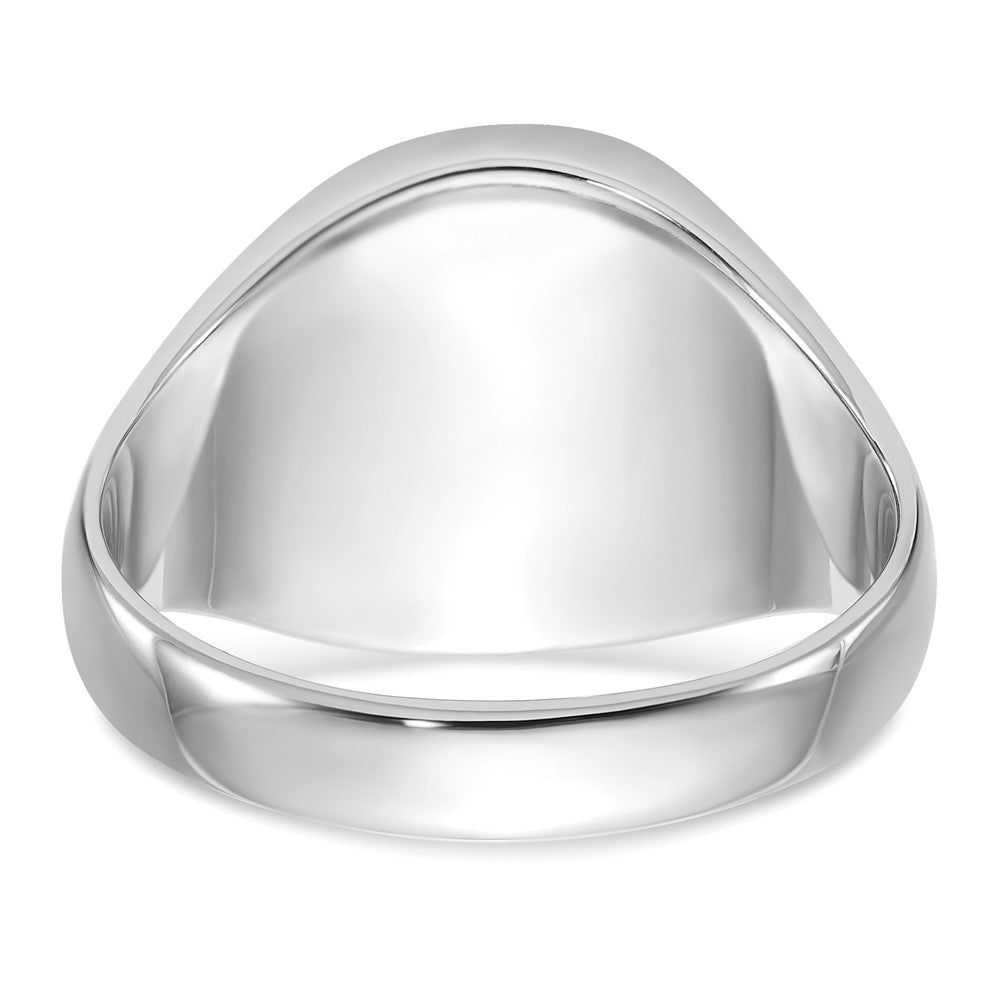 14k White Gold Men's Polished and Textured with Black Enamel and Onyx Masonic Ring