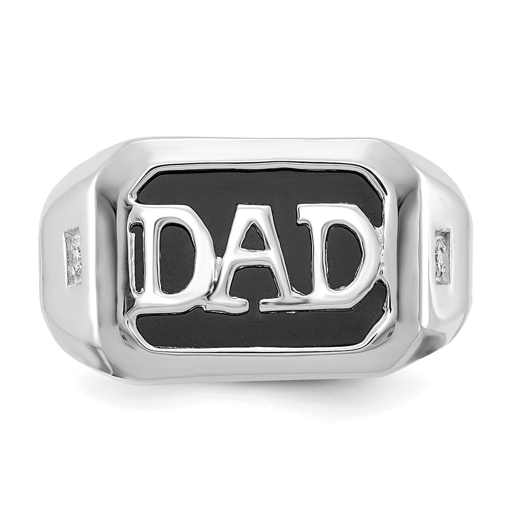 14k White Gold AAA Diamond men's ring