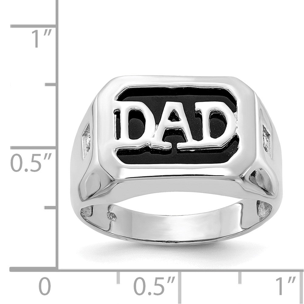 14k White Gold A Diamond men's ring