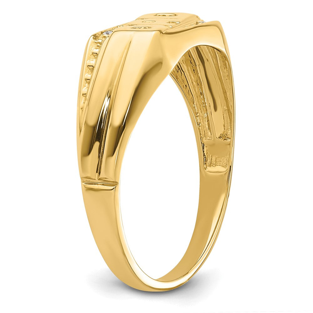 14k AAA Diamond men's ring