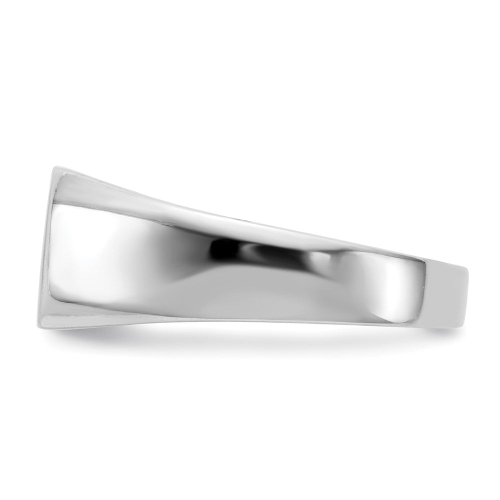14k White Gold 9.0x10.0mm Open Back A Diamond Signet Ring