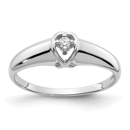 14k White Gold A Diamond ring