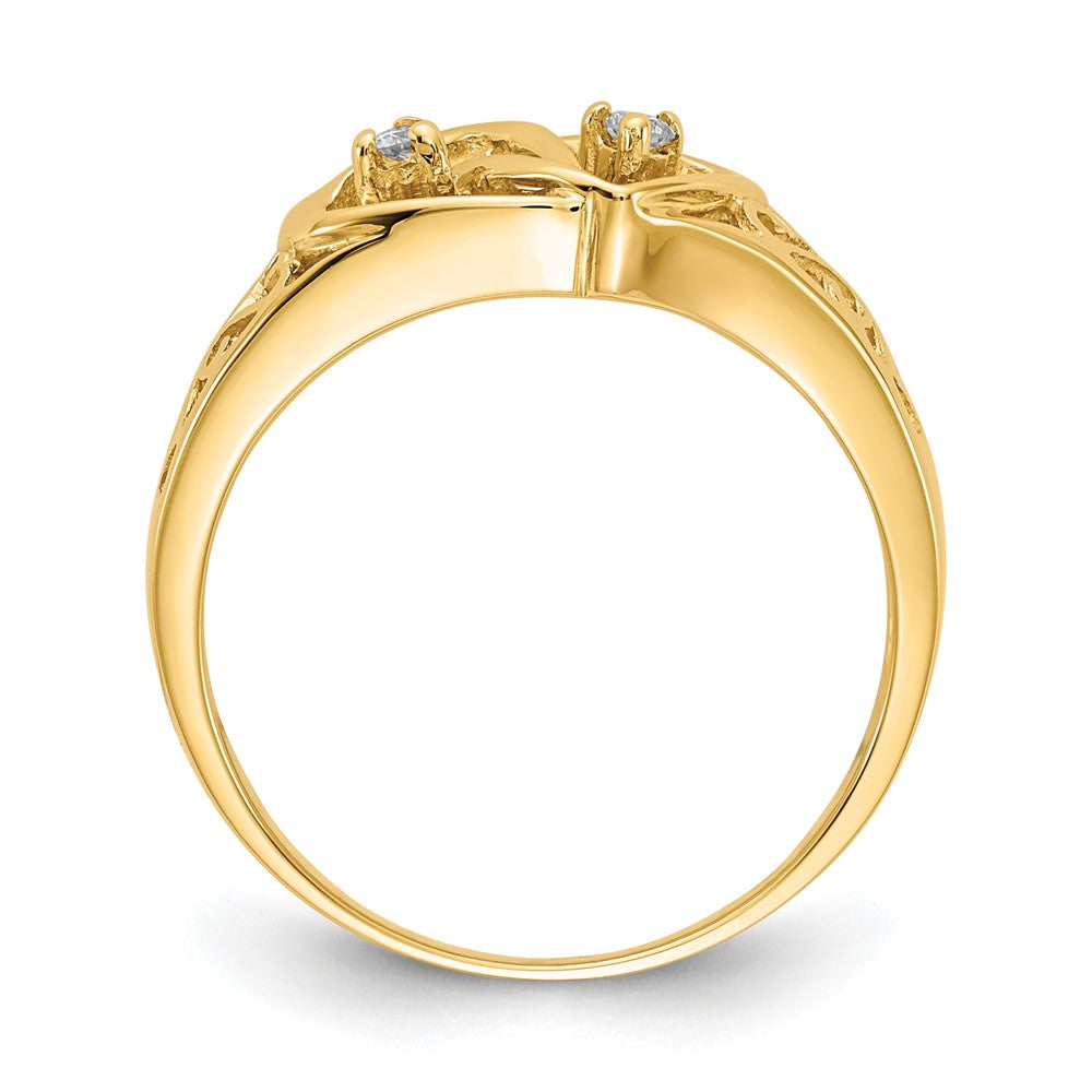 14k AAA Diamond heart ring