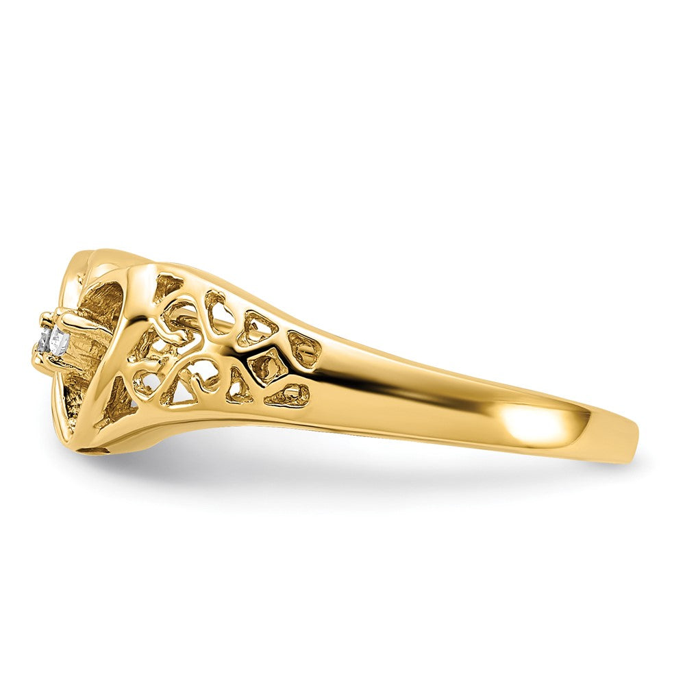 14k AAA Diamond heart ring