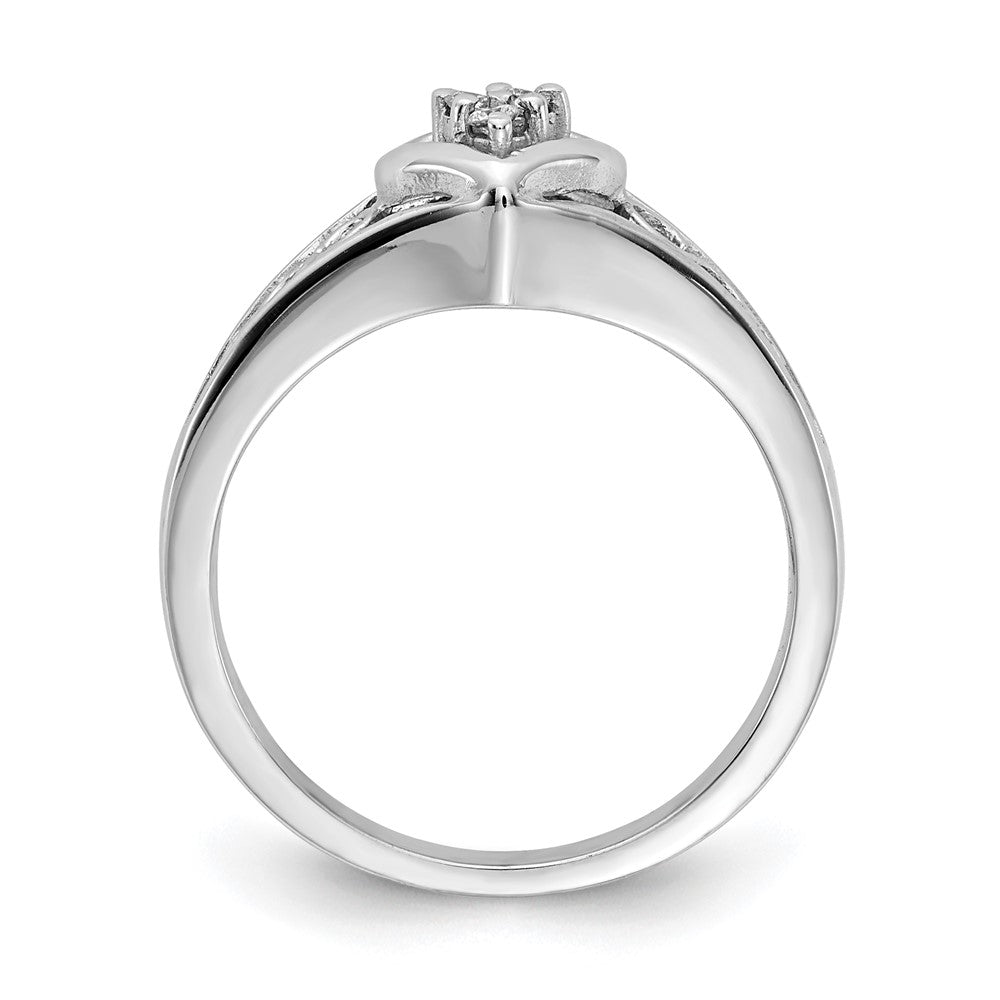 14k White Gold AAA Diamond heart ring