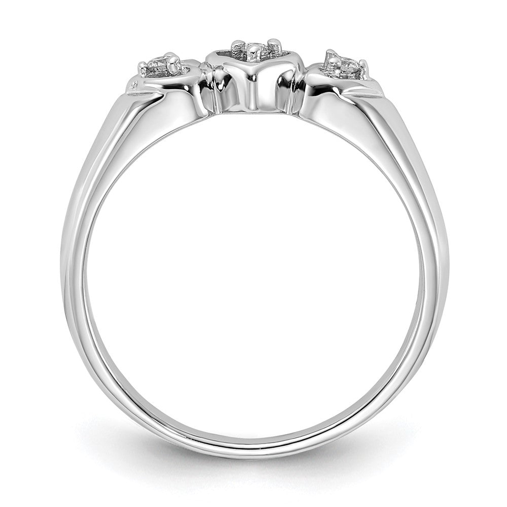 14k White Gold AA Diamond heart ring