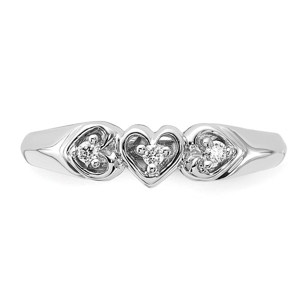 14k White Gold AA Diamond heart ring