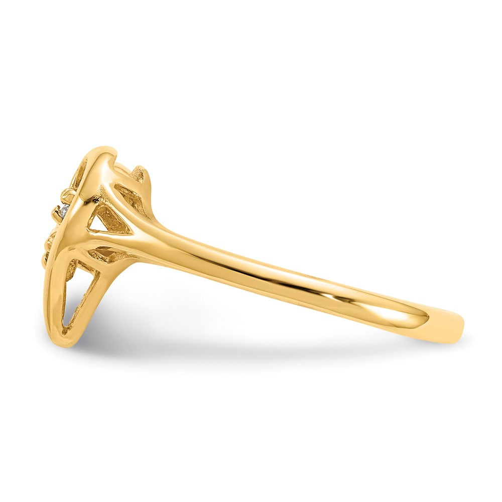 14k A Diamond heart ring