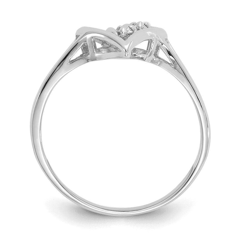 14k White Gold VS Diamond heart ring