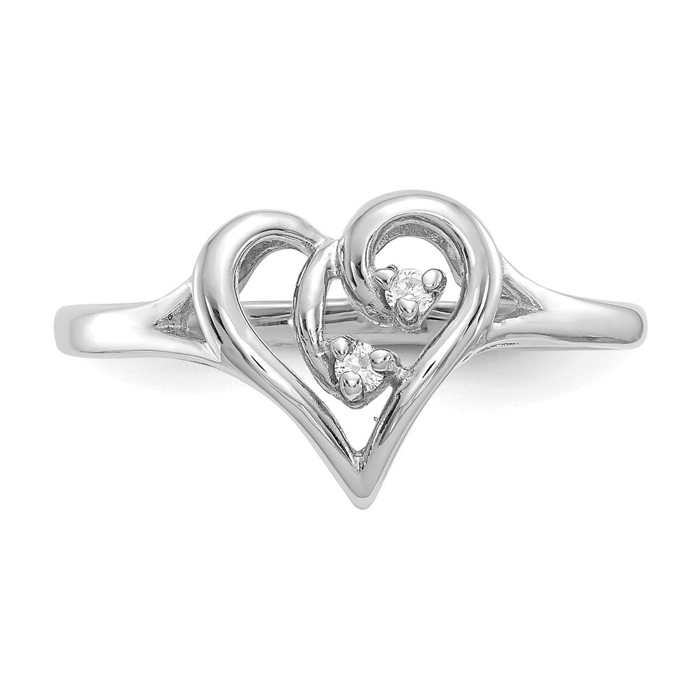 14k White Gold VS Diamond heart ring
