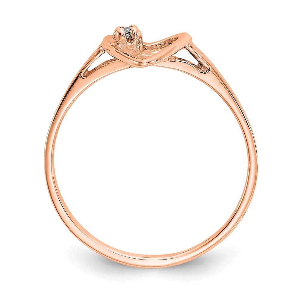 14k Rose Gold VS Diamond heart ring