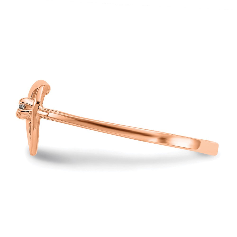 14k Rose Gold VS Diamond heart ring