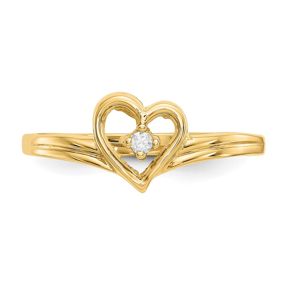 14k A Diamond heart ring