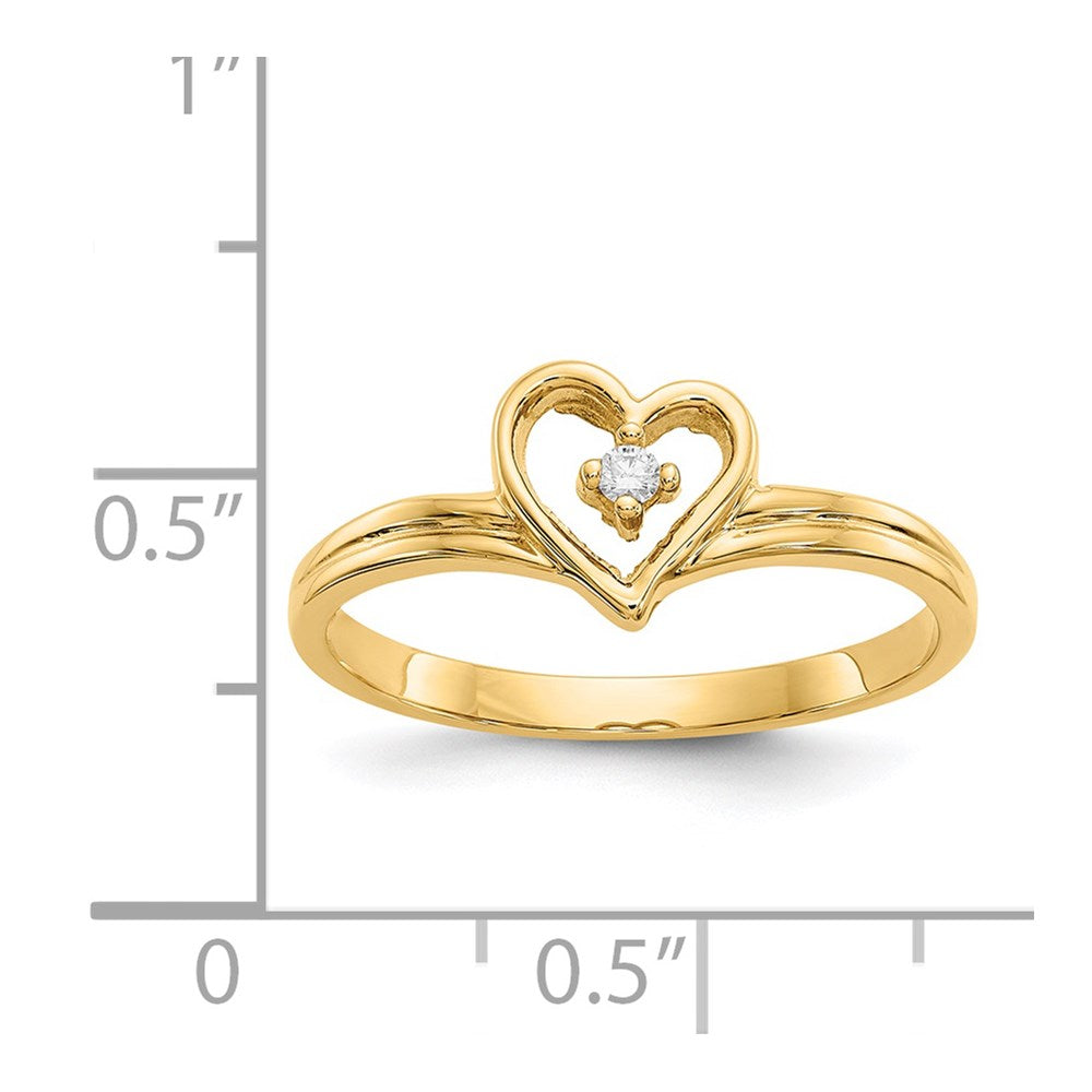 14k A Diamond heart ring