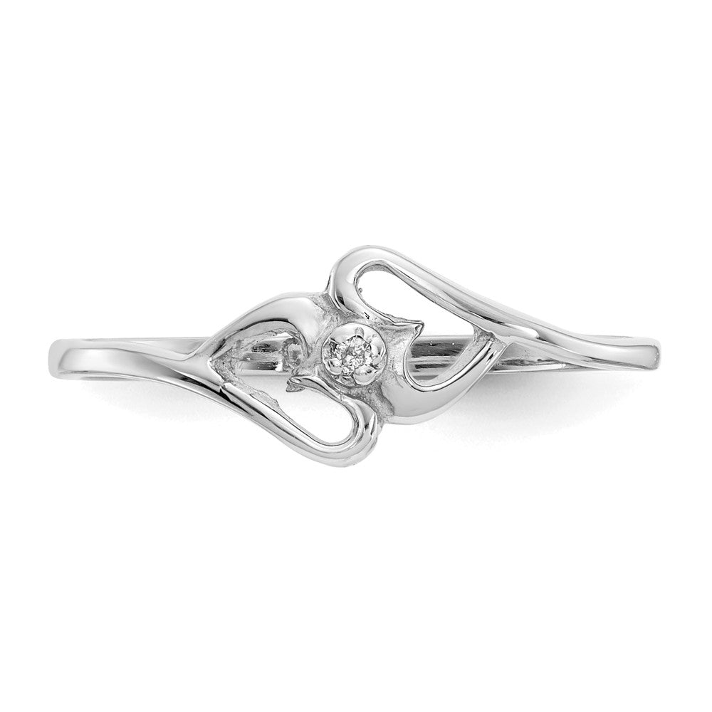 14k White Gold AAA Diamond heart ring