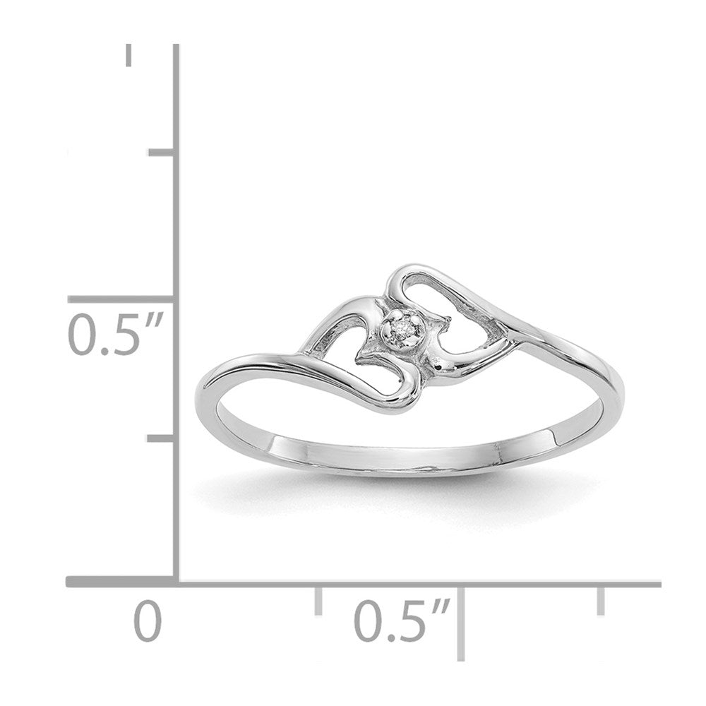 14k White Gold AAA Diamond heart ring