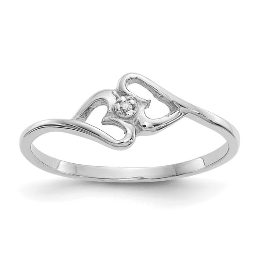 14k White Gold VS Diamond heart ring