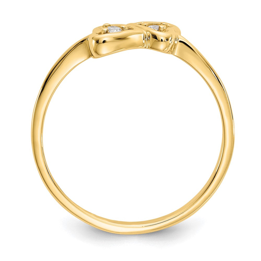 14k AAA Diamond heart ring