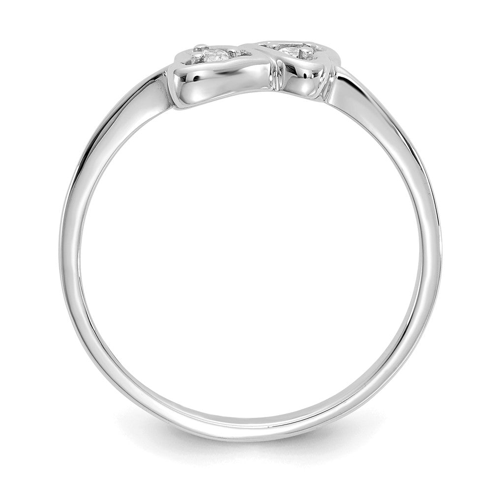 14k White Gold AAA Diamond heart ring