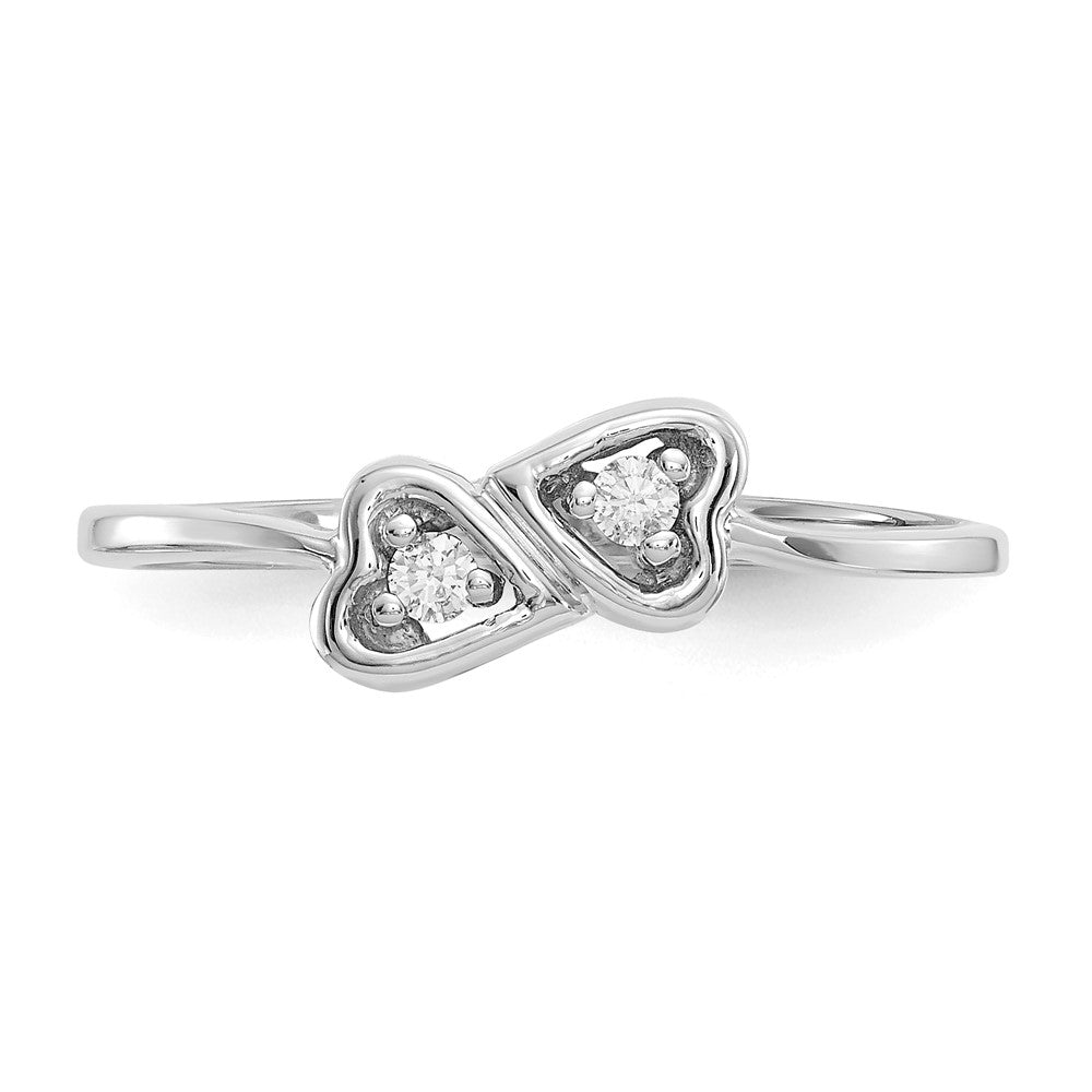14k White Gold AAA Diamond heart ring