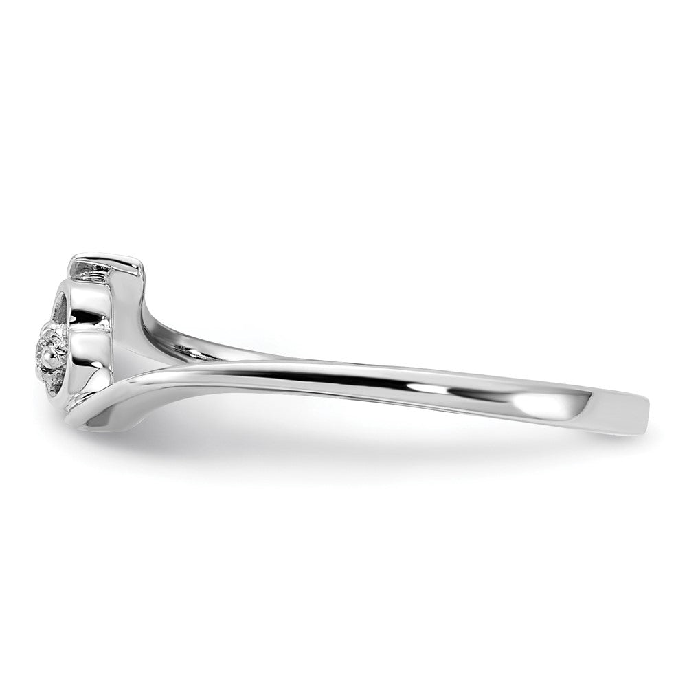 14k White Gold AA Diamond heart ring