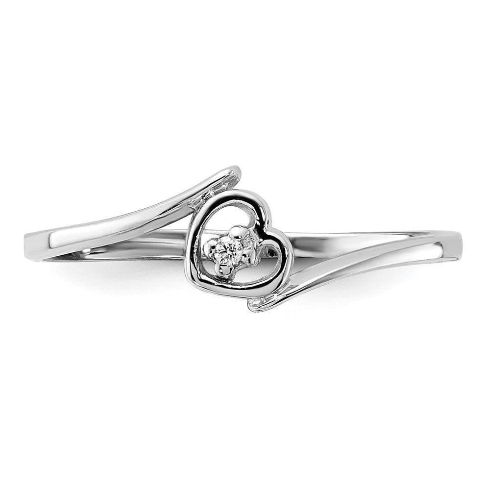 14k White Gold AA Diamond heart ring