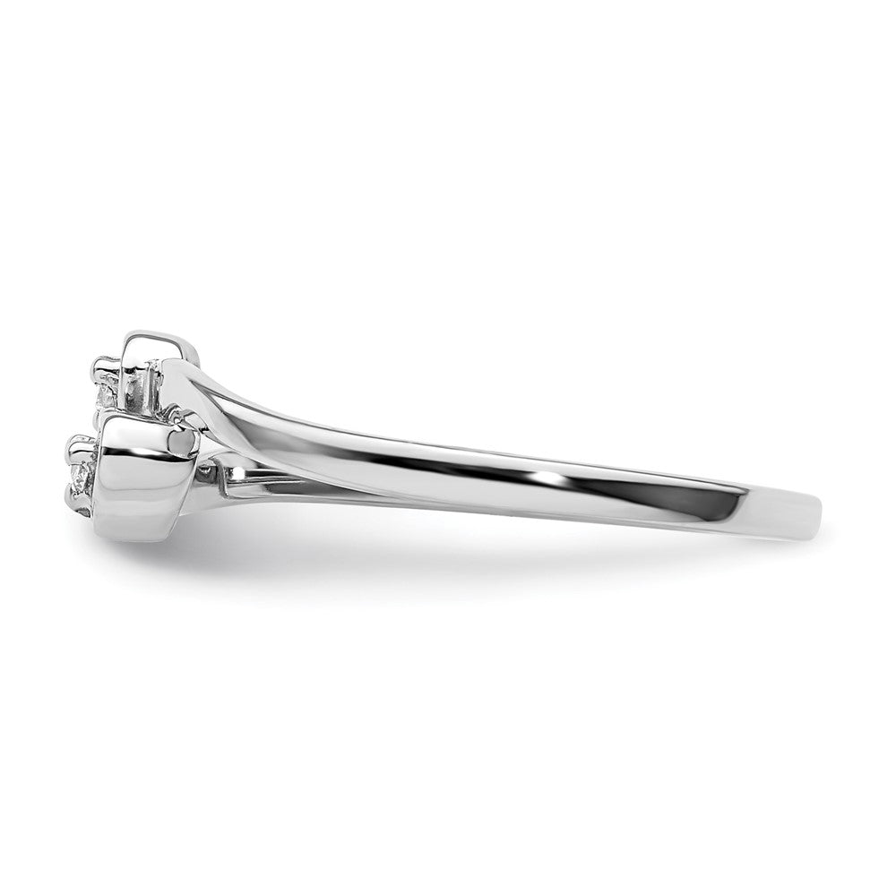14k White Gold AAA Diamond heart ring