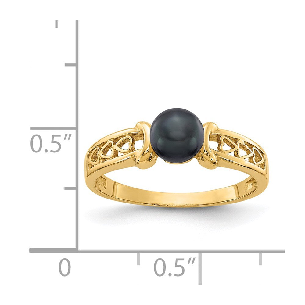 14k 5.5mm Black FW Cultured Pearl ring