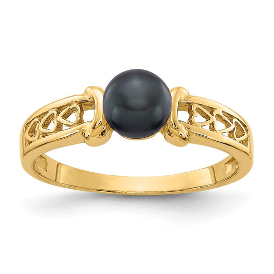 14k 5.5mm Black FW Cultured Pearl ring