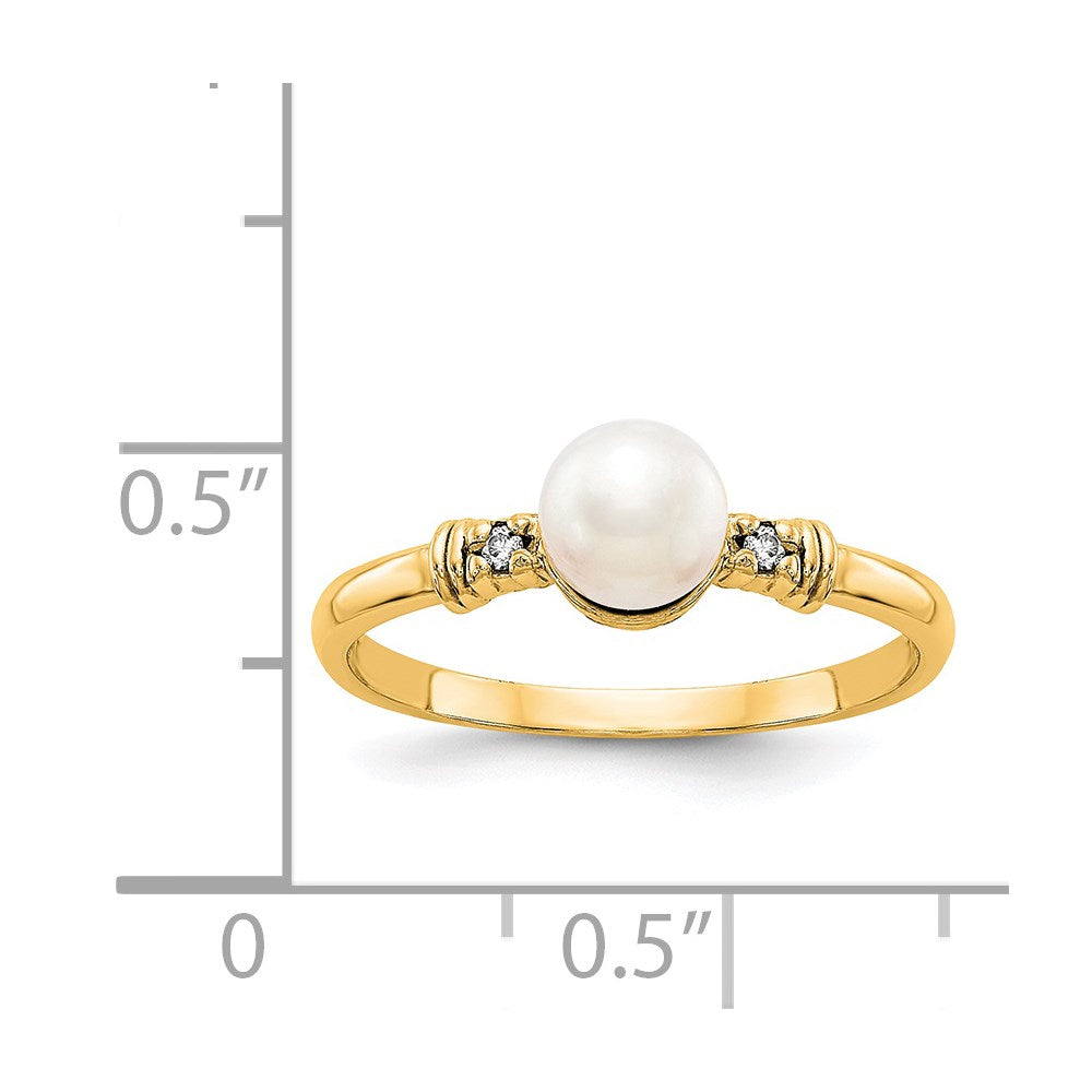 14k FW Cultured Pearl Diamond FW Cultured Pearl ring