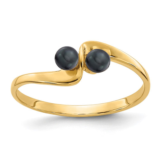 14k 3mm Black FW Cultured Pearl ring