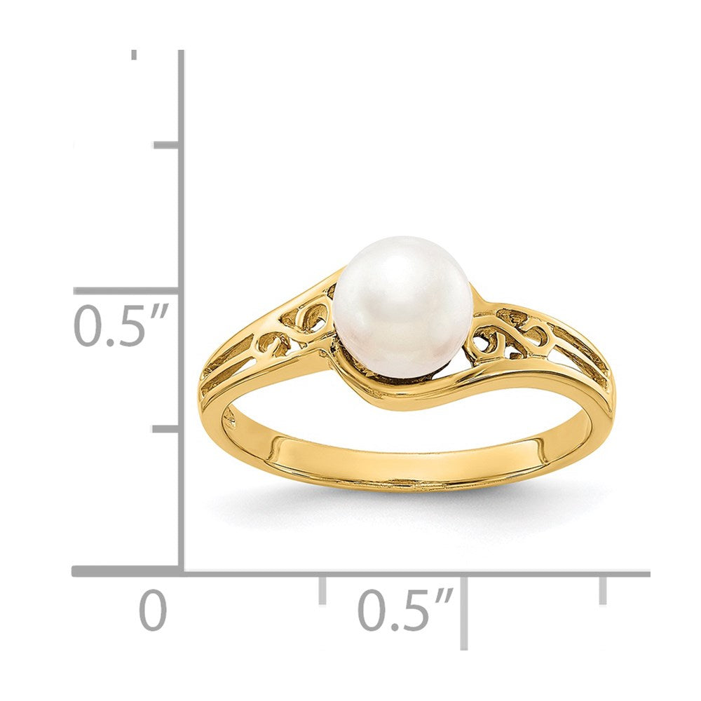 14k FW Cultured Pearl Diamond FW Cultured Pearl ring