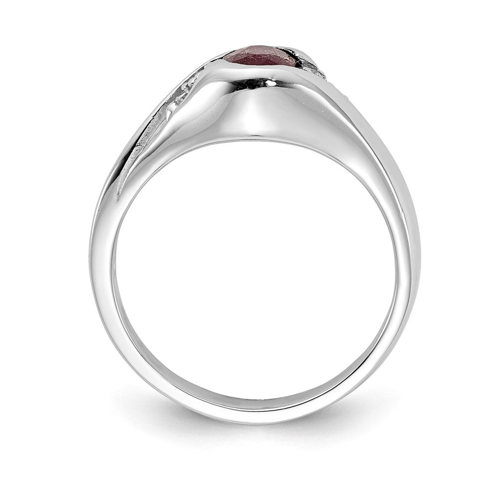 14k White Gold 6x4mm Oval Ruby AAA Diamond ring
