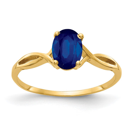 14k 7x5mm Oval Sapphire ring